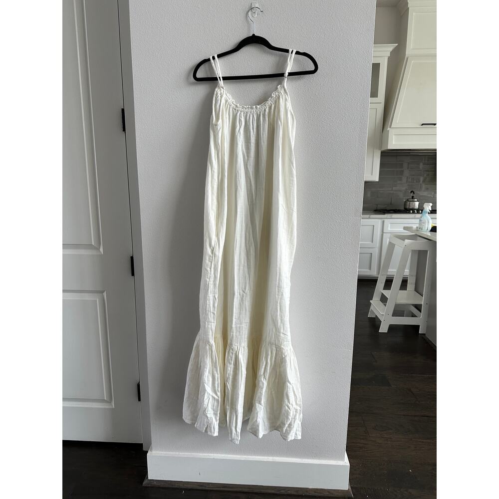 Elan White Gauze Cotton Maxi Dress Size Large NEW